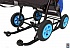Санки-коляска Snow Galaxy City-1-1, дизайн - 2 Медведя на облаке на синем фоне, на больших надувных колёсах с сумкой и варежками  - миниатюра №8